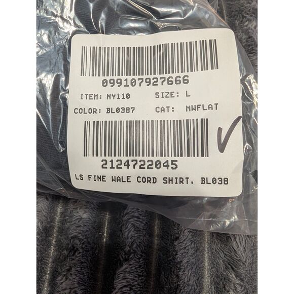 Madewell Men's Large Dark Navy Fine-Wale Corduroy Button-Up Shirt NWT NY110 - Picture 11 of 11